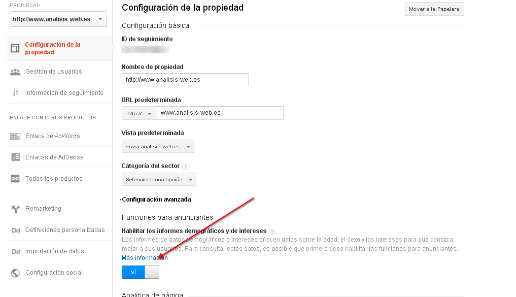 activar informes demograficos analytics