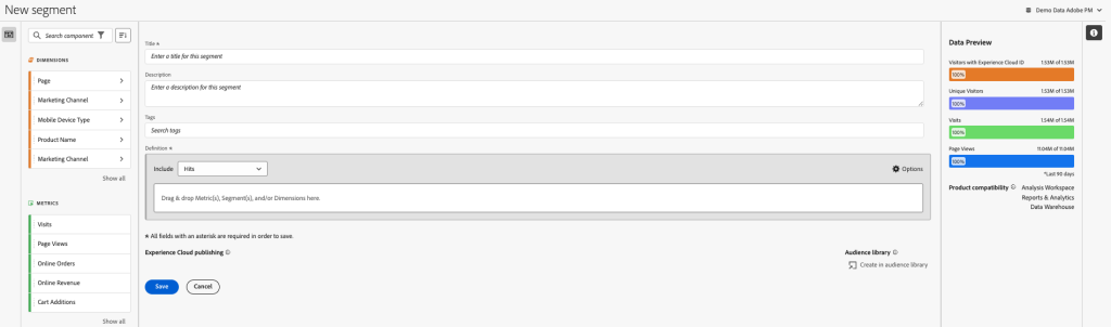 Generador de segmentos de adobe analytics