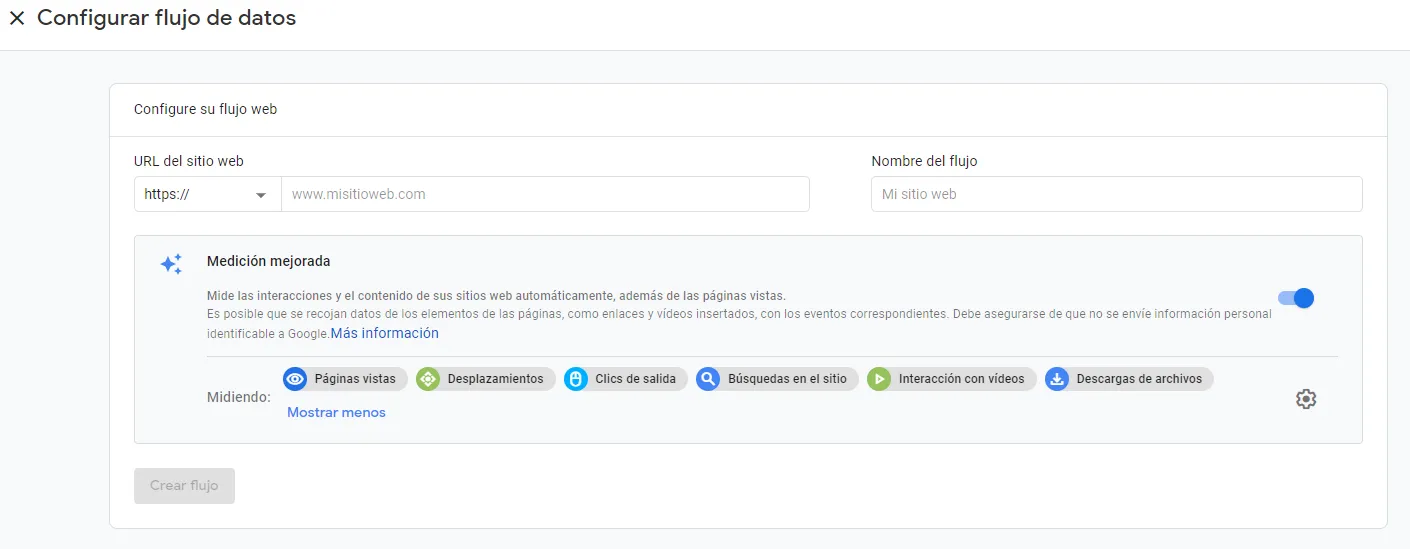 Flujo de datos web