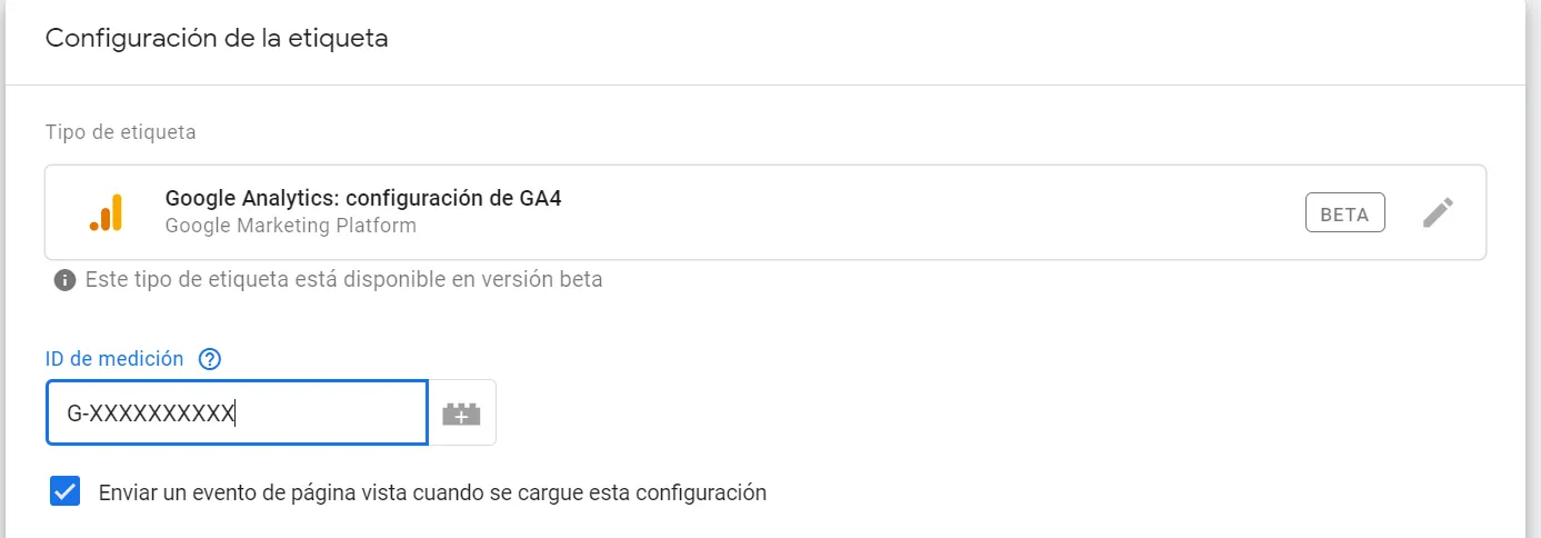 GTM etiiqueta global GA4